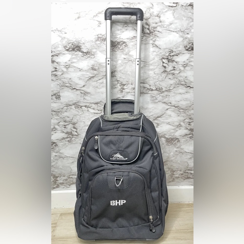 High Sierra Two Wheeled Duffel Rolling Backpack Luggage Large Black Carr…